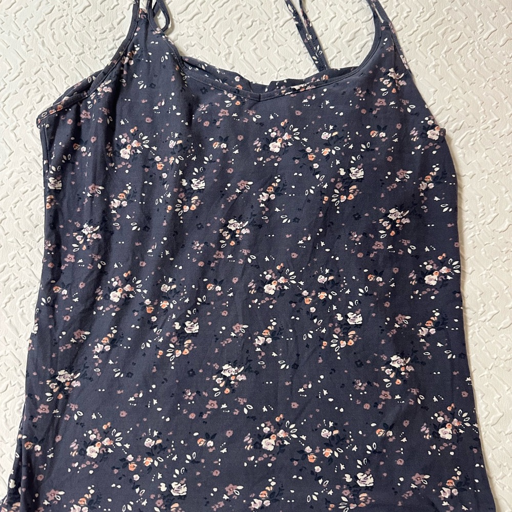 Floral Black Spaghetti Strap Top